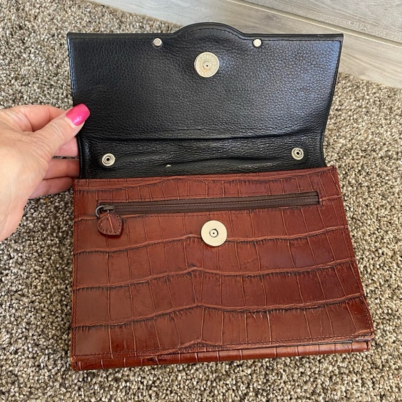 BRIGHTON Multi Compartments Vtg Lg. Purse Wallet Clutch Bag Wristlet ORGANIZER - Picture 11 of 13